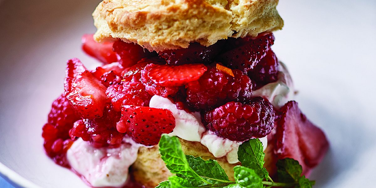 Memorial Day Berry Shortcake with Honey Yogurt